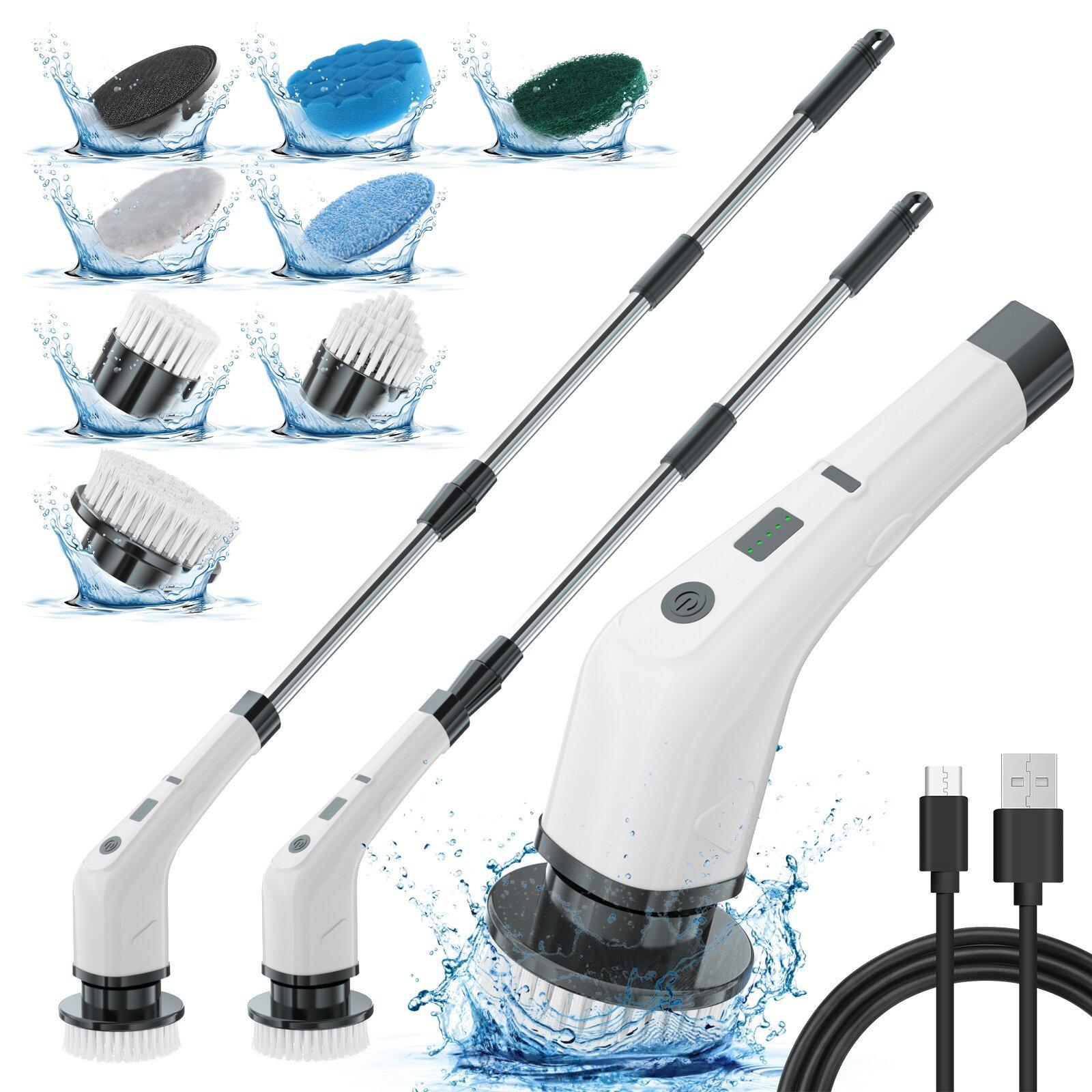 Electric Spin Scrubber CLE-04 | Cordless Cleaning Brush with Adjustable Handle & Multiple Attachments